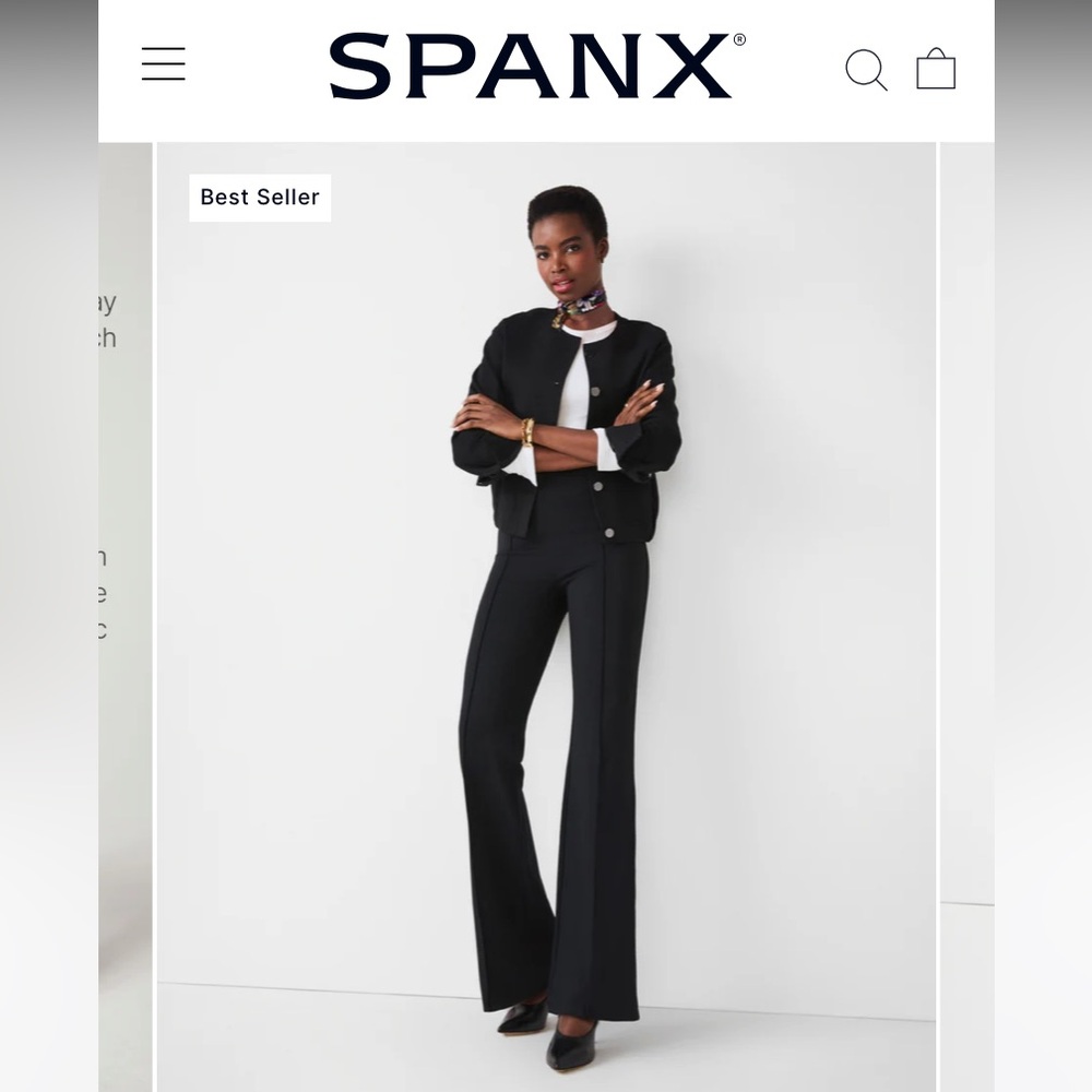 Spanx Ponte Flare Pants, Black, Size Medium